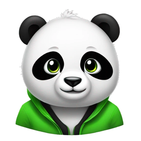 black and white panda in green clothes and titles: Theo the best sticker