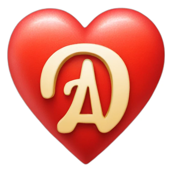 Love heart with letter A sticker