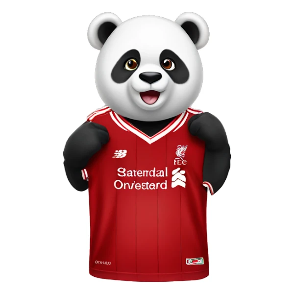 Panda wearing Liverpool fc jersey sticker