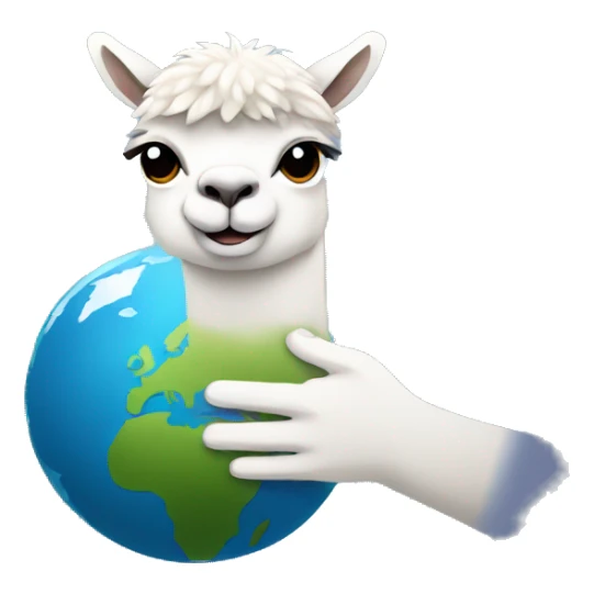 Multiple/an alpaca holding the raining earth in his hands sticker