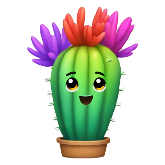 Rainbow cactus sticker