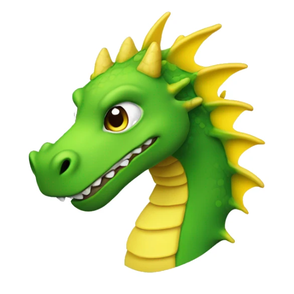 Dragon tabaluga from the equal named musical, green cute dragon with yellow spikes very cute sticker
