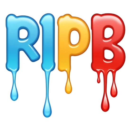 Words that say "RIP" in drippy letters  sticker