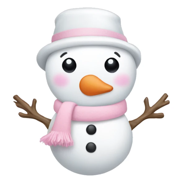 Cute white and light pink snowman sticker