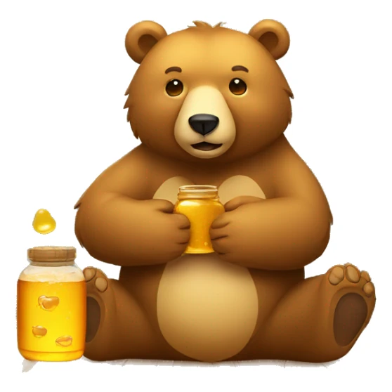 bear sitting with jar of honey  sticker