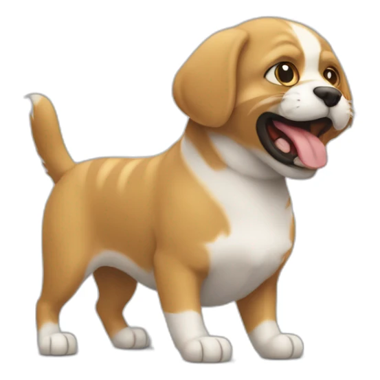 Un chat qui se bat contre un chien sticker