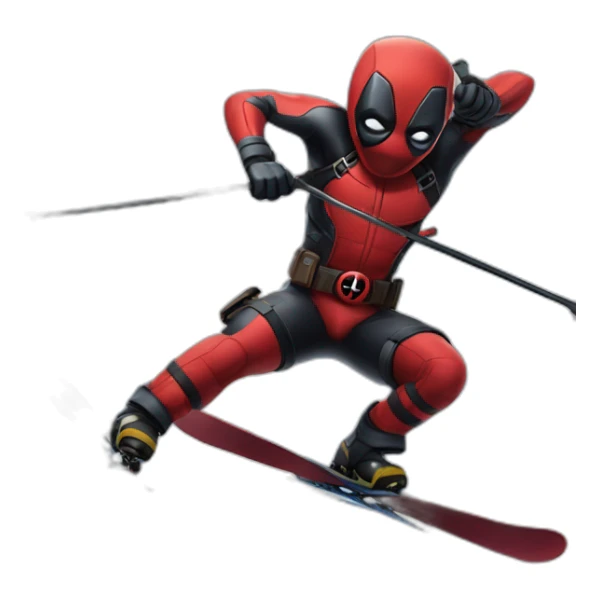 Dead pool qui fait du ski alpin sticker