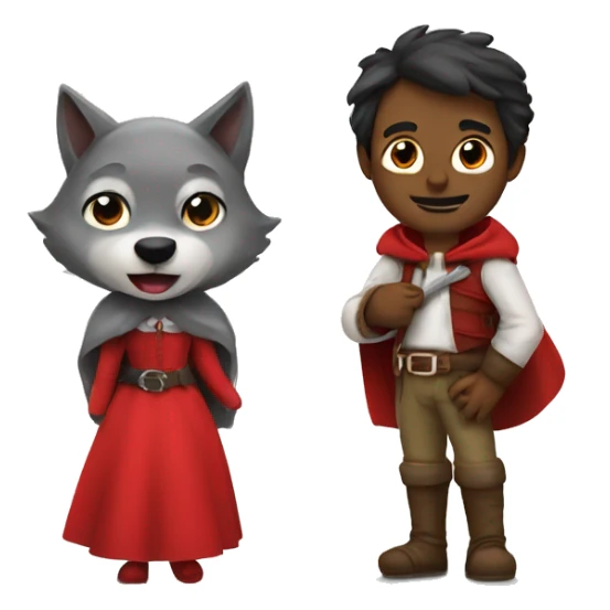 little red riding hood and the wolf sticker