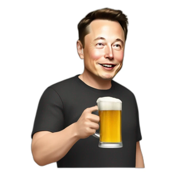 Elon Musk qui boit une bière sticker