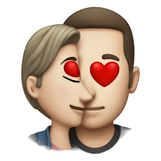 Heart kiss couple emoji money sticker