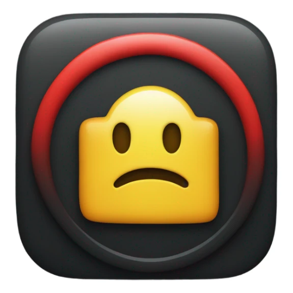 Wavy Black and red rectangle with yellow circle in the middle  sticker