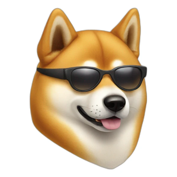 shiba inu wearing sunglasses sticker