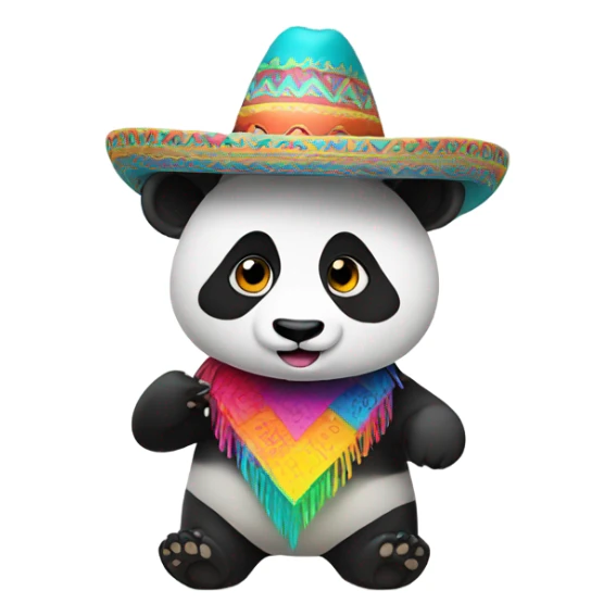 Panda wearing sombrero sticker