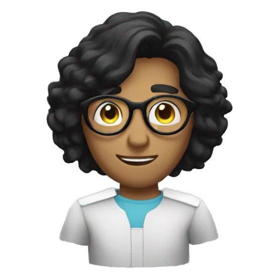 long black hair guy with circle eyewear sticker