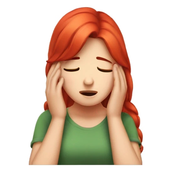 Facepalm girl with red hair sticker
