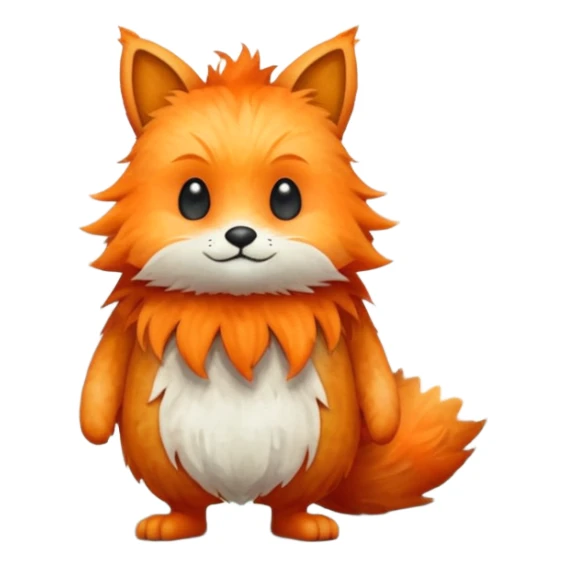 watercolor furry creature in a misty forest sticker