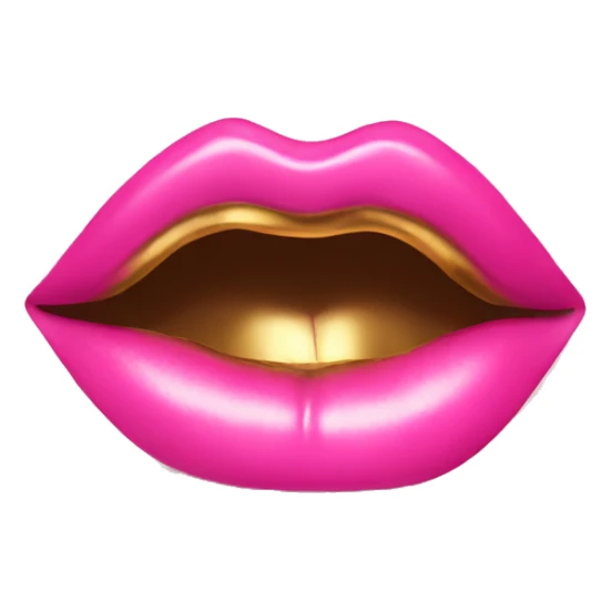 Pink lipstick coming out of gold give  sticker