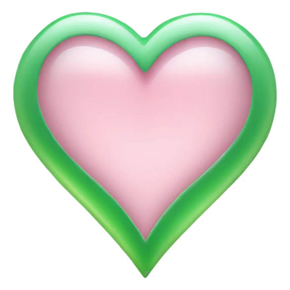 Glass pink green heart sticker