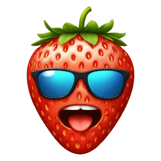 Strawberry with sunglasses  sticker