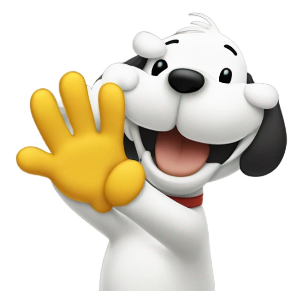 Snoopy dog high fiving Woodstock  sticker