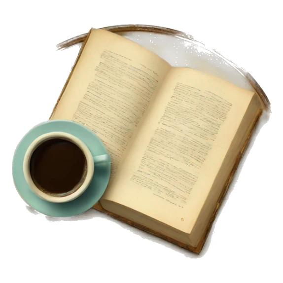 vintage tray with book and coffee on it sticker