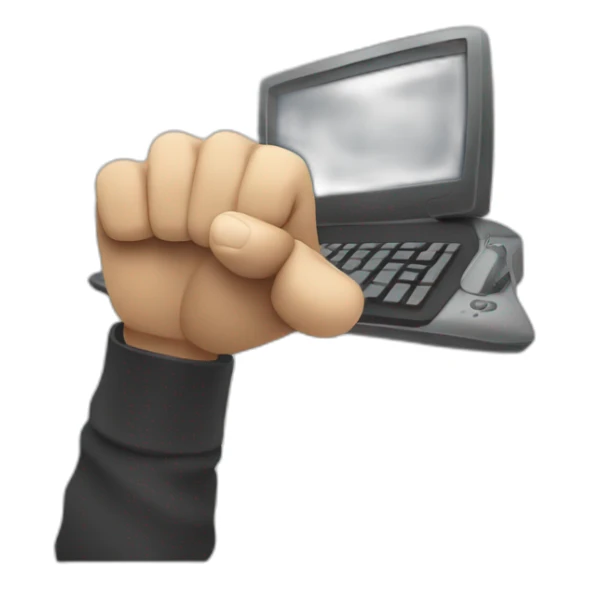 someone slamming a computer keybaord with their fist sticker