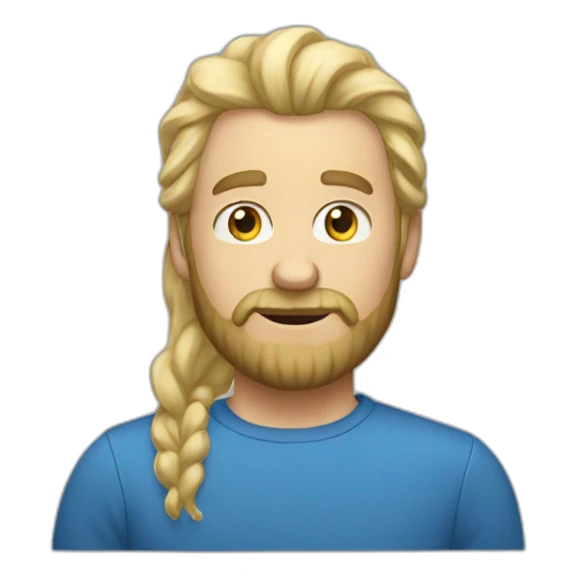 blue shirt bearded meme guy blonde hair  sticker