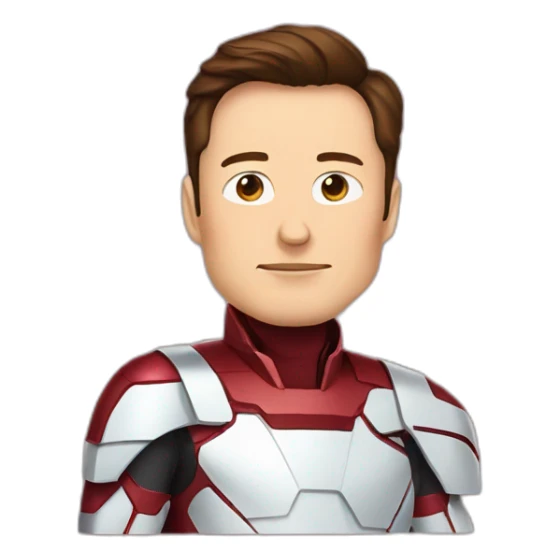 Elon Musk in iPhone emoji style a ironman type space outfit sticker