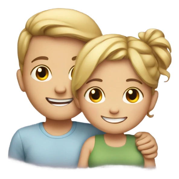 smiling boy and pregnant girl duo sticker