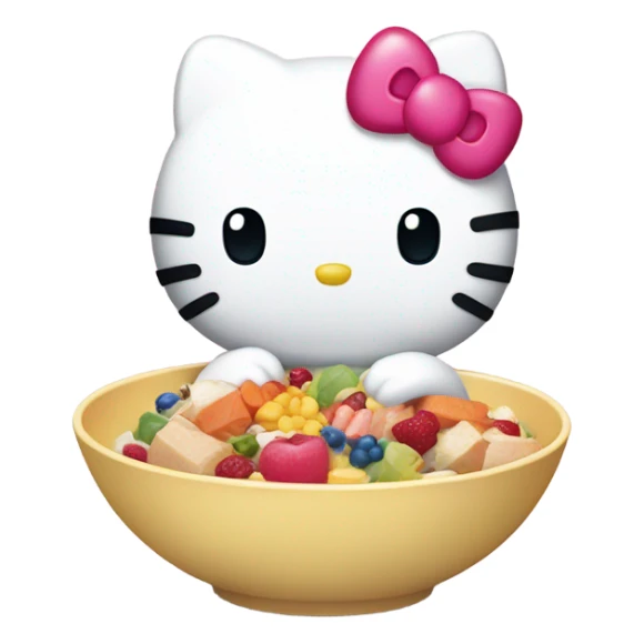 Hello kitty eating  sticker