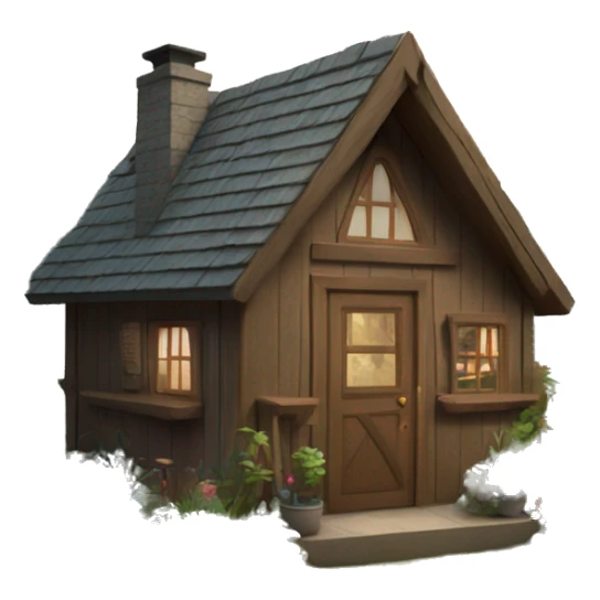 cabin in the woods with garden sticker