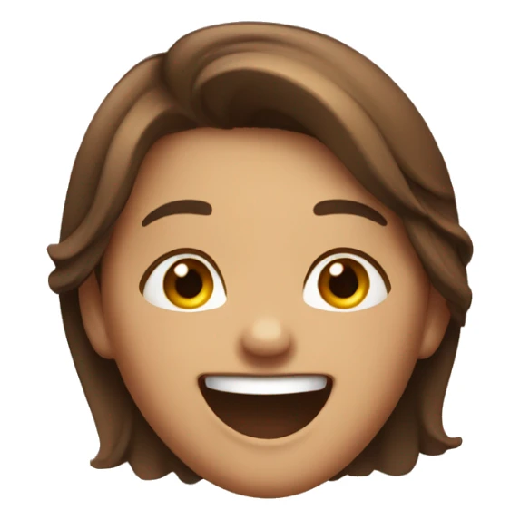 brown haired girl with a cute face laughing sticker