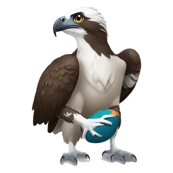Osprey clutching a football sticker
