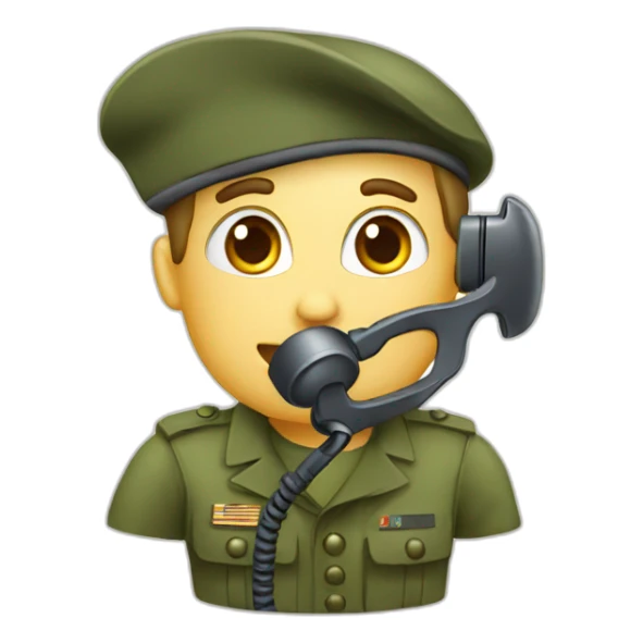 military talking phone sticker