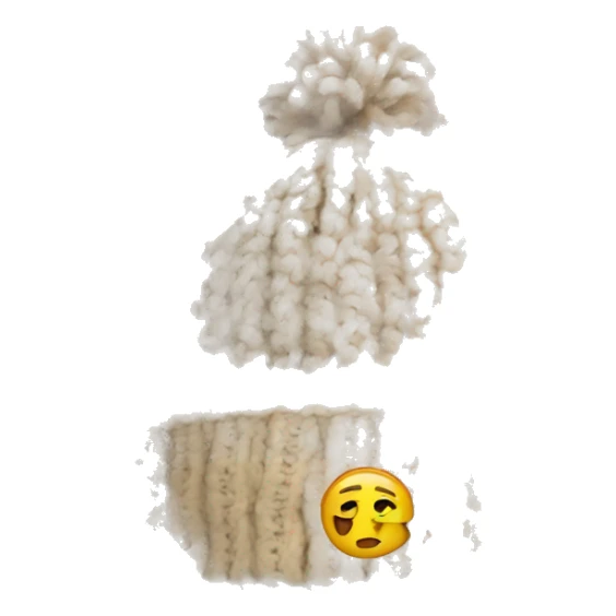 beige winter beanie no person sticker