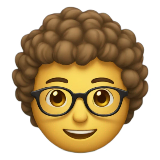 Emoji wearing glasses and reading a book sticker