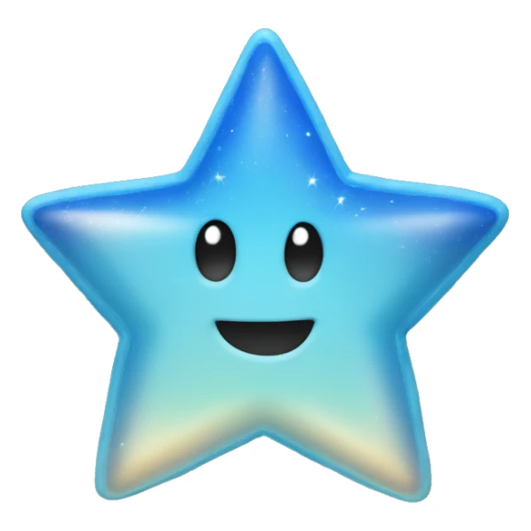 a blue shinning star with 4 legs sticker