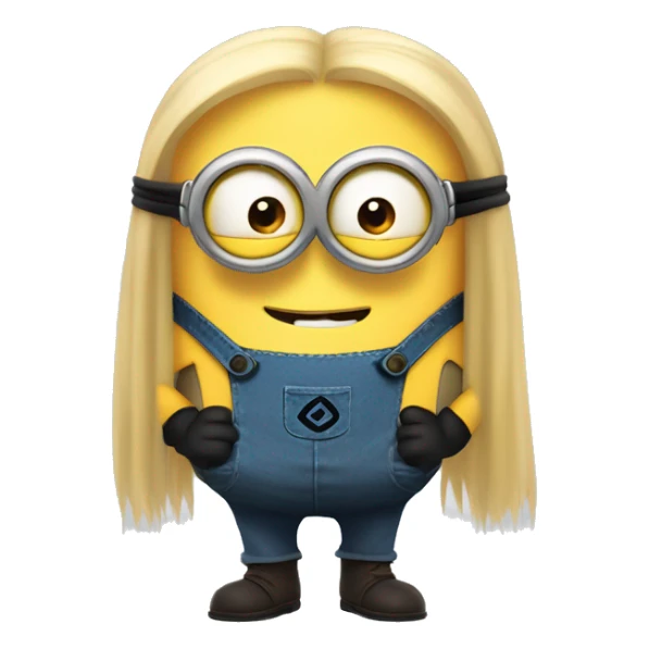 Despicable 4 character mega minion with long light brow hair sticker