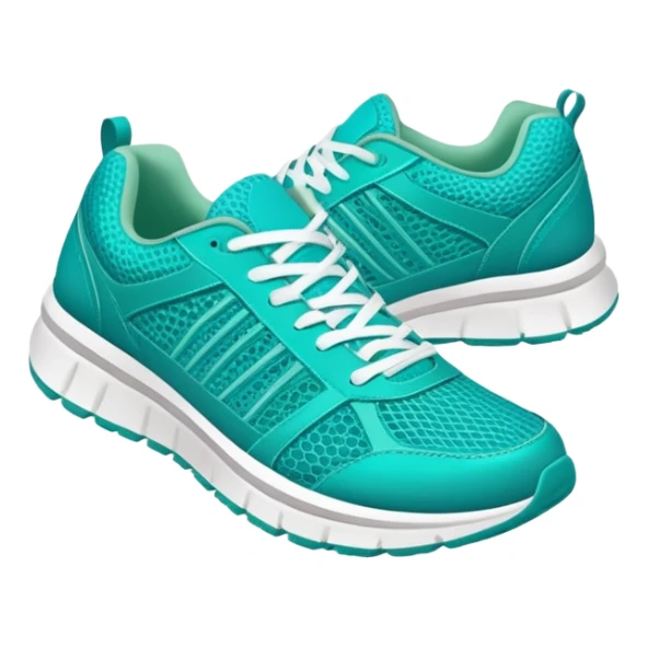 turquoise running shoes, athletic footwear, blue-green sneakers sticker