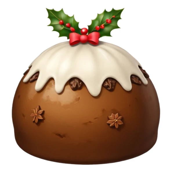 Christmas pudding horse and red bows sticker