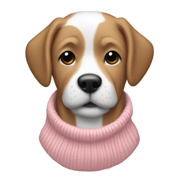 Dog in a light pink and white Christmas sweater  sticker