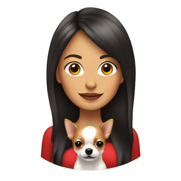 mujer con pelo muy largo rojo y su perro Chihuahua sticker