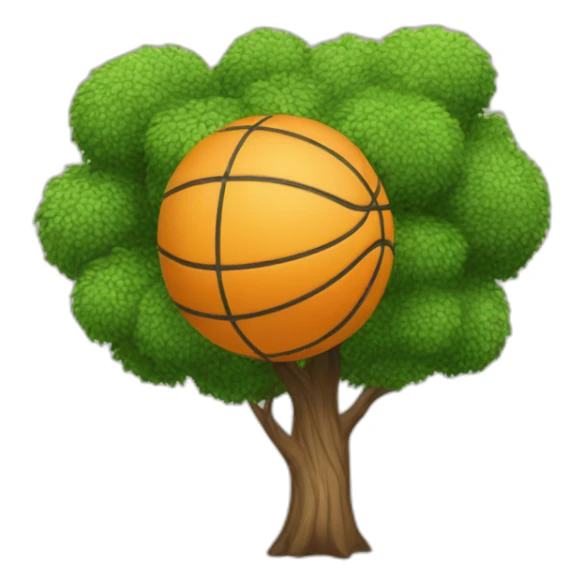 Ballon de basket sur un arbre sticker