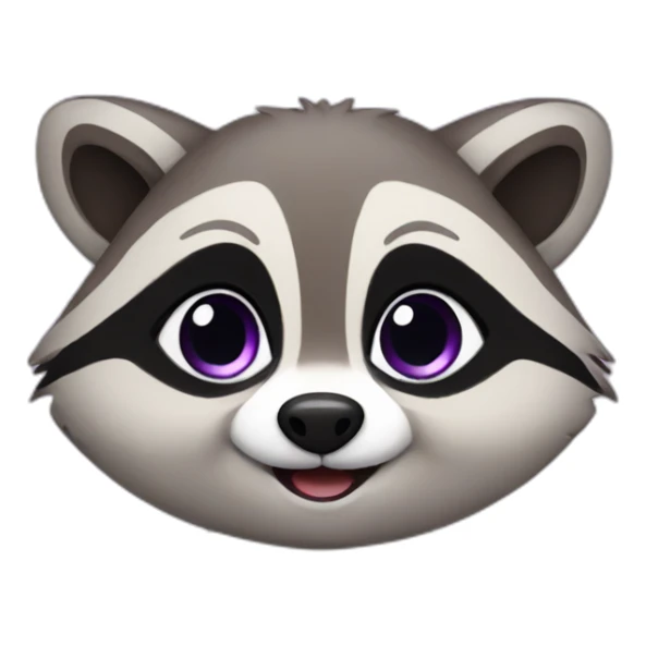 Cute violet raccoon LOL sticker
