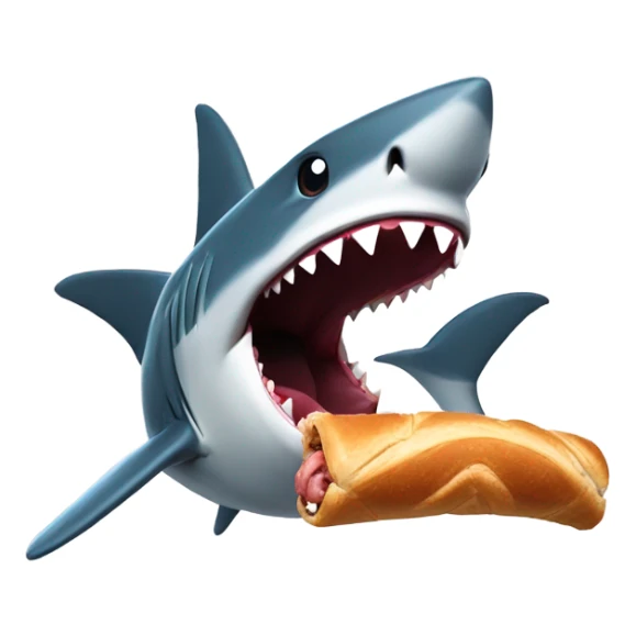 A shark eating a sausage roll sticker