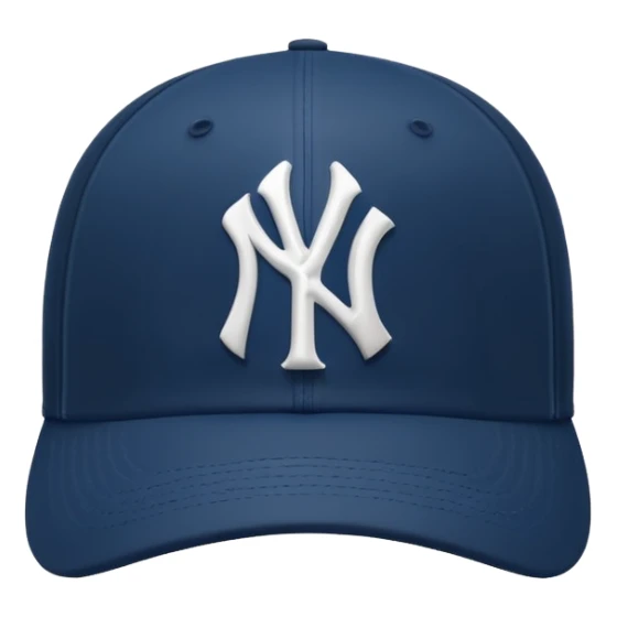 Hyperrealistic, black blue white, New York Yankees baseball cap, isolated  sticker