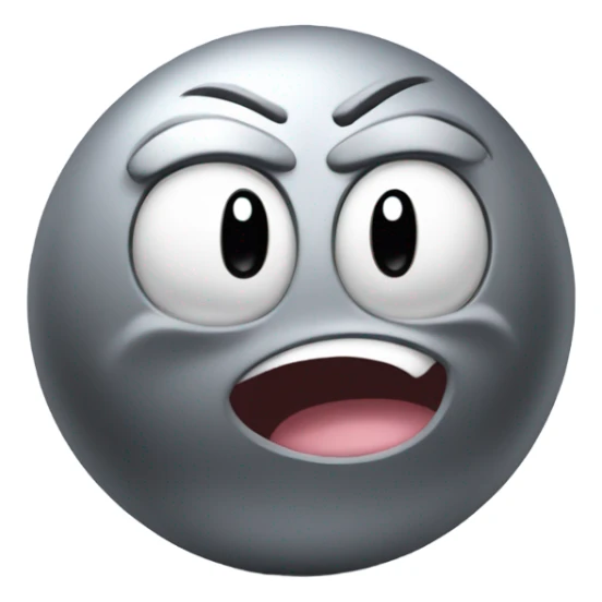 Metal cute mad Kirby Gray ball driving on car wheels with mad eyebrows game sticker