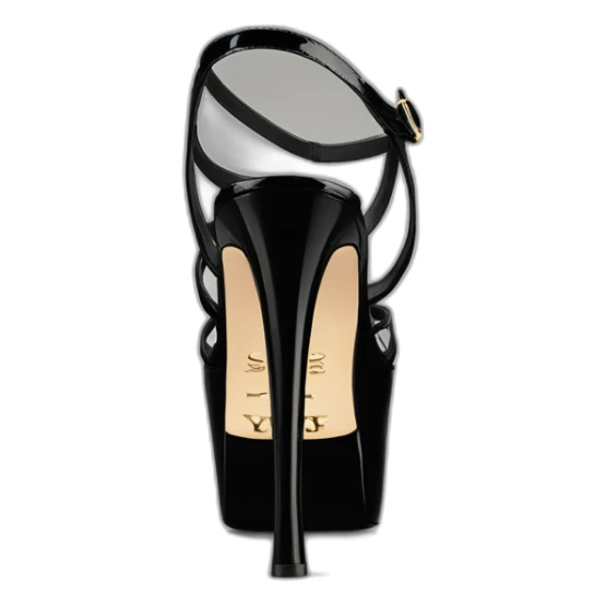 Ysl TRIBUTE heel SANDAL black PATENT LEATHER sticker