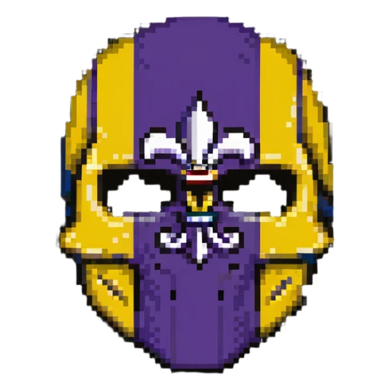 Louisiana themed ski mask with state flag colors and outline sticker