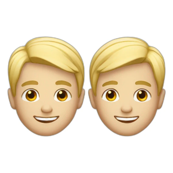 Blonde male twins looking happy sticker